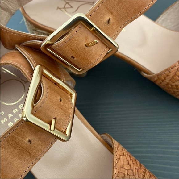 Marroqui Sanchez Chevron Weave Criss Cross Sandals Block Jute Heel Size 9.5 - Picture 13 of 15